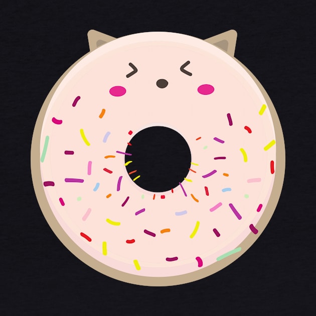 Pink Kawaii Donut Cat by InkyArt